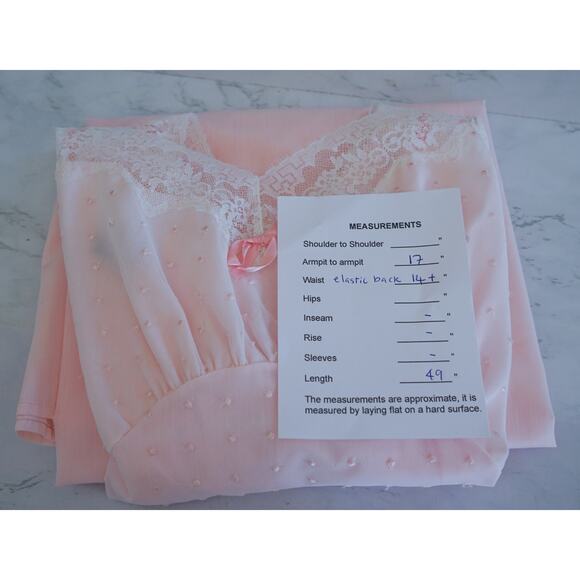 VTG Miss Siren Polka Dot Embroidery Slip Babydoll Dress 36 Fairy Coquette Nighty - Picture 13 of 16